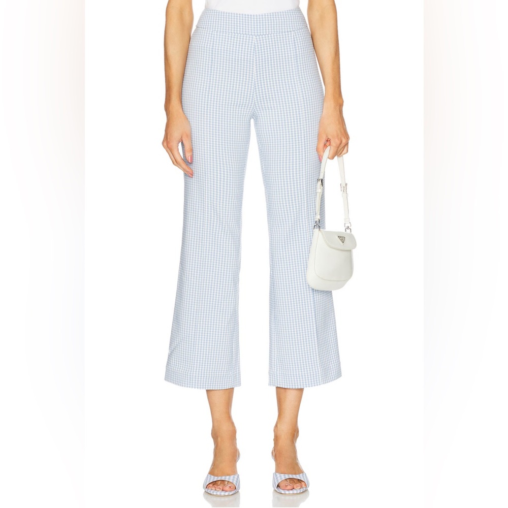 STAUD Knack Pants Sky Micro Check Baby Blue Gingham S